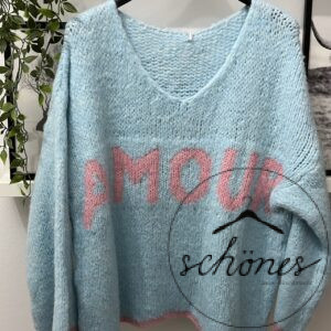 Pullover hell Blau „Amour“