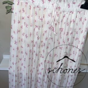 Plissee Hose Weiß Schleifen