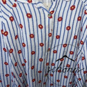 Bluse Musselin Blumen Blau