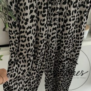 Viskose Hose Leo Grau/Schwarz