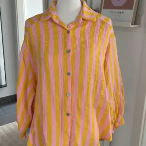 Musselin Bluse Gelb/Rosa