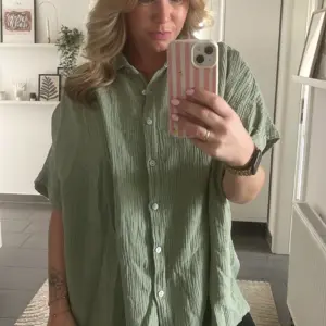 Musselin Bluse kurzarm Khaki