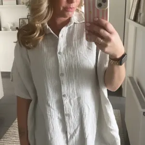 Musselin Bluse kurzarm beige