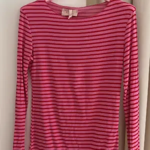 Basic Langarmshirt gestreift Pink/Rot