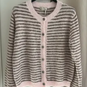 Cardigan gestreift Rosa/Braun