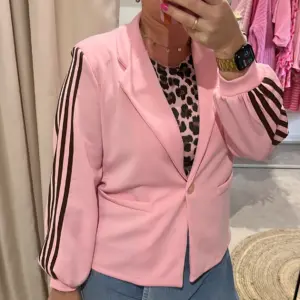 Blazer Jacke Streifen Rosa