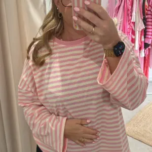 Sweatshirt gestreift Rosa/Creme