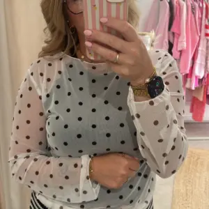 Mesh Top Polka Dots Weiß