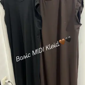 Basic MIDI Kleid Schwarz