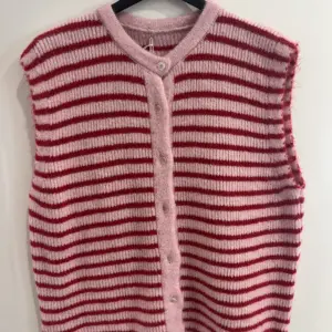 Strickweste gestreift Rosa/Rot