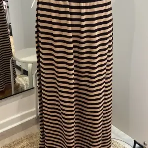 Sweatrock Midi gestreift Braun