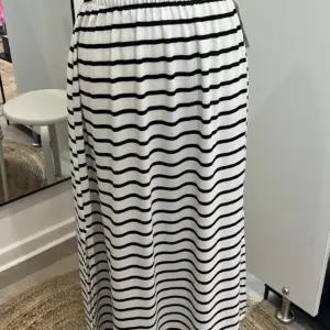 Sweat Rock Midi gestreift Weiß/Schwarz