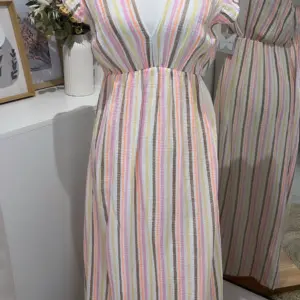 Musselin Kleid Summer gestreift Bunt