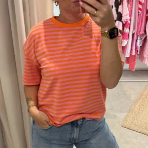 T-Shirt gestreift Orange/Rosa