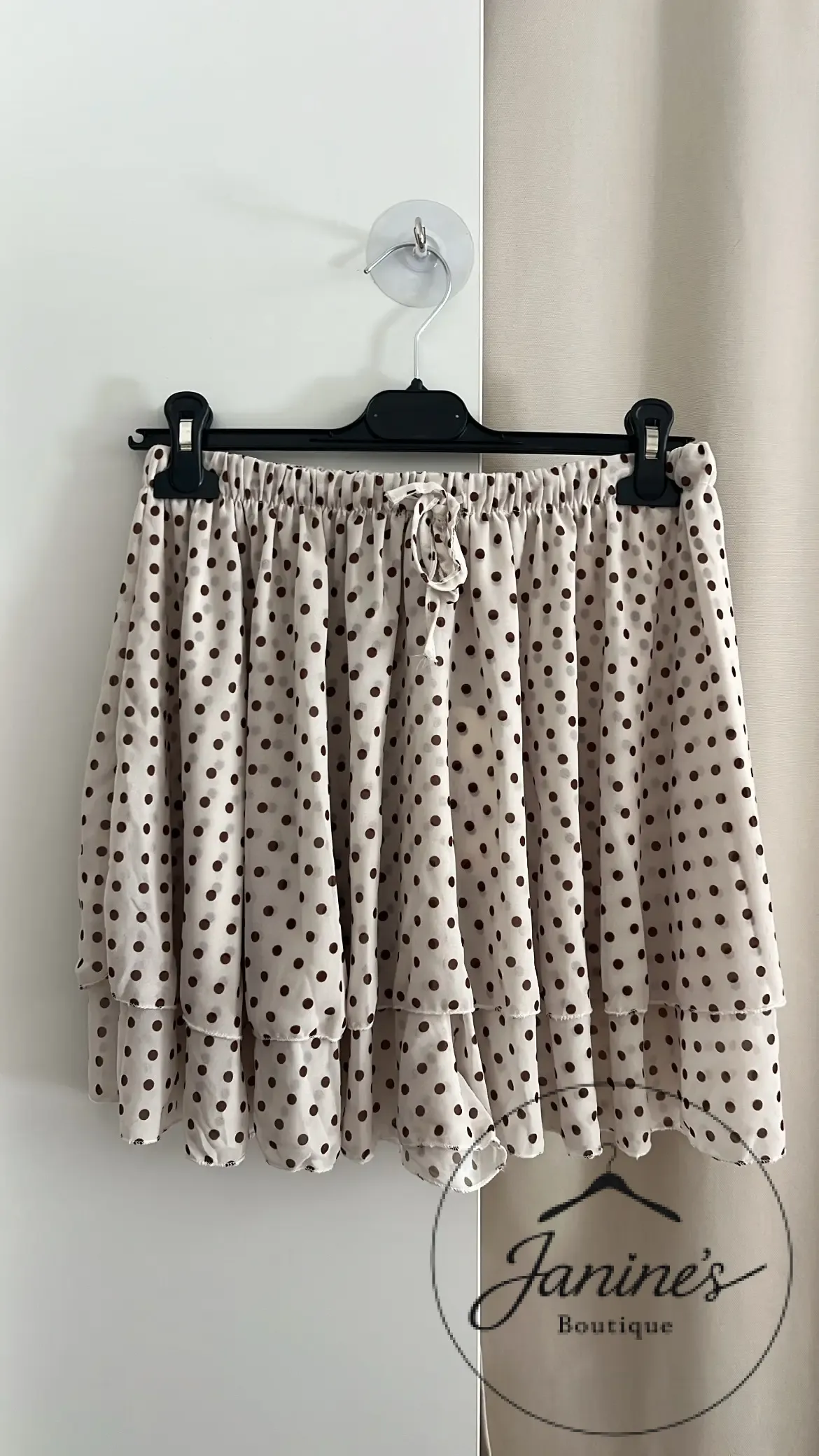 Luftiger Hosenrock Polka Dots Beige/Braun