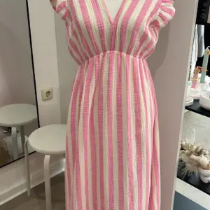 Musselin Kleid Summer Breite Streifen Rosa