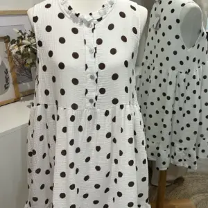 Musselin Tunika Kleid Polka Dots